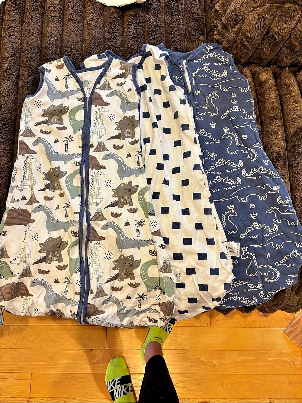 Yeeo.ss Baby Sleep Sack Blue & White 6-12 Months Like New set of 3